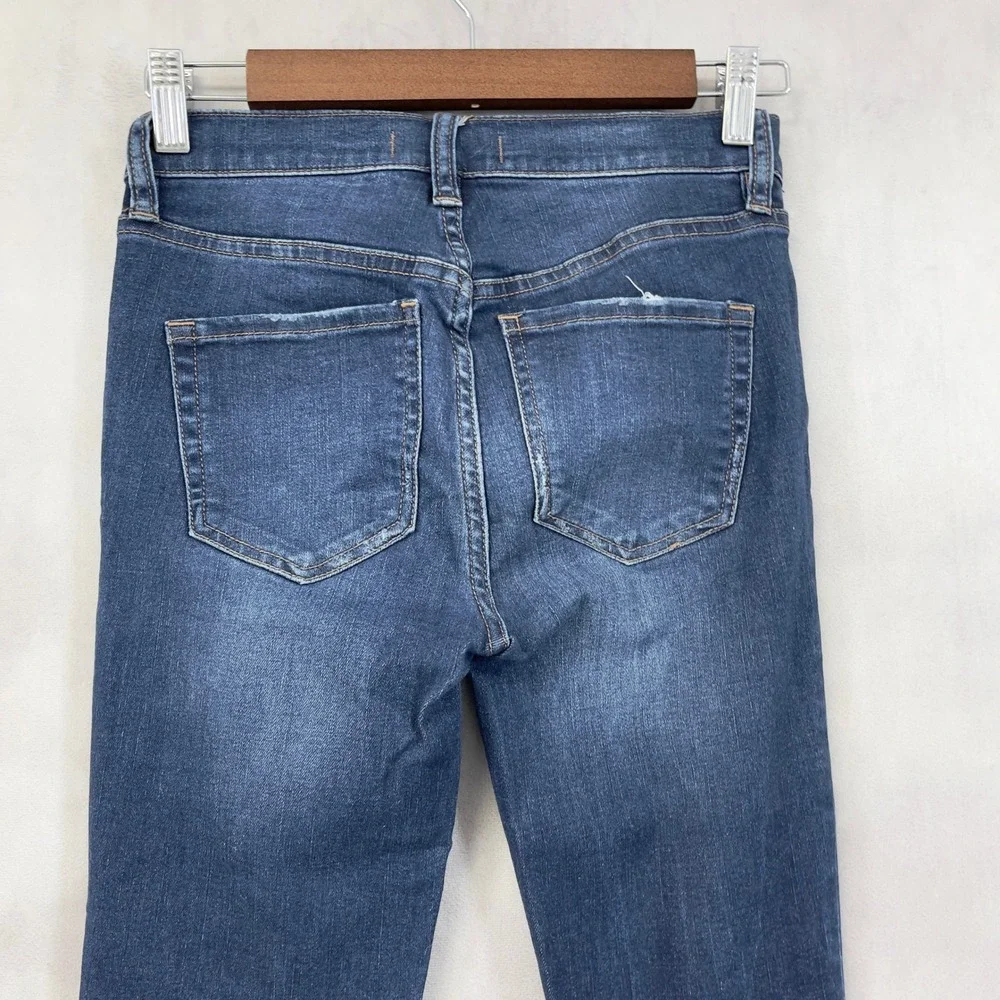 Free People Great Heights Jeans Size 24 Distressed Raw Hem Skinny Y2K Indie Boho